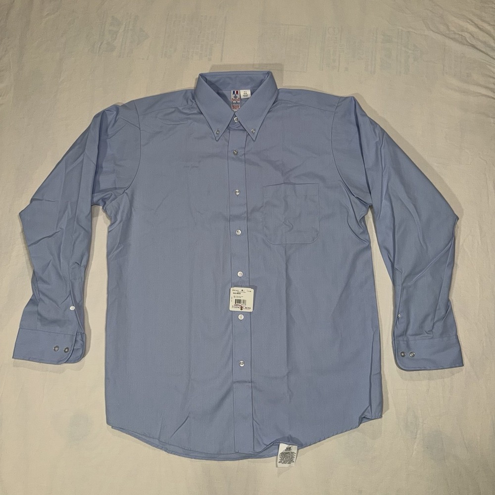 Flying Cross Mens Long Sleeve Dress Shirt Light Blue Size 16.5 34/35